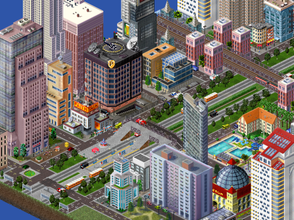 The main tram boulevard going into the downtown. The top of the picture is the Elevated traintracks going through the city.