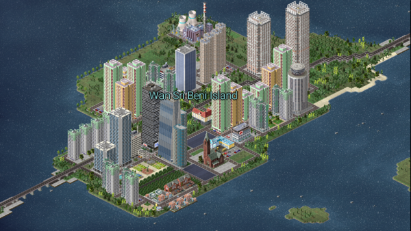 Wan Sri Beni Island composing of residental areas and commercial areas