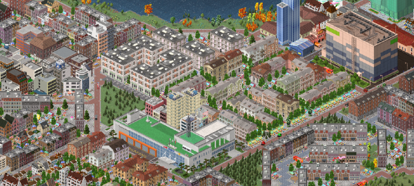 Cøstrombir Subdivision, home to a power plant, surrounded by buildings.