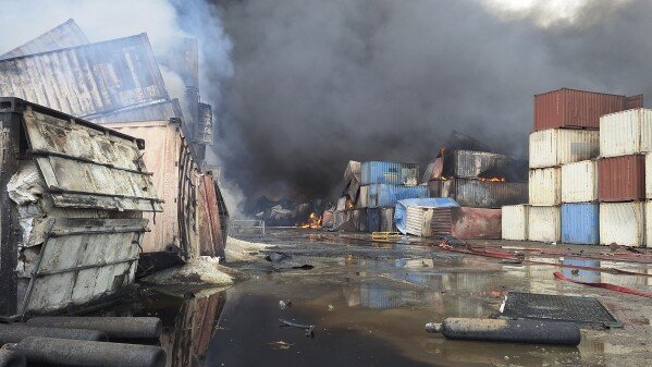 Komorochia port after the attack
